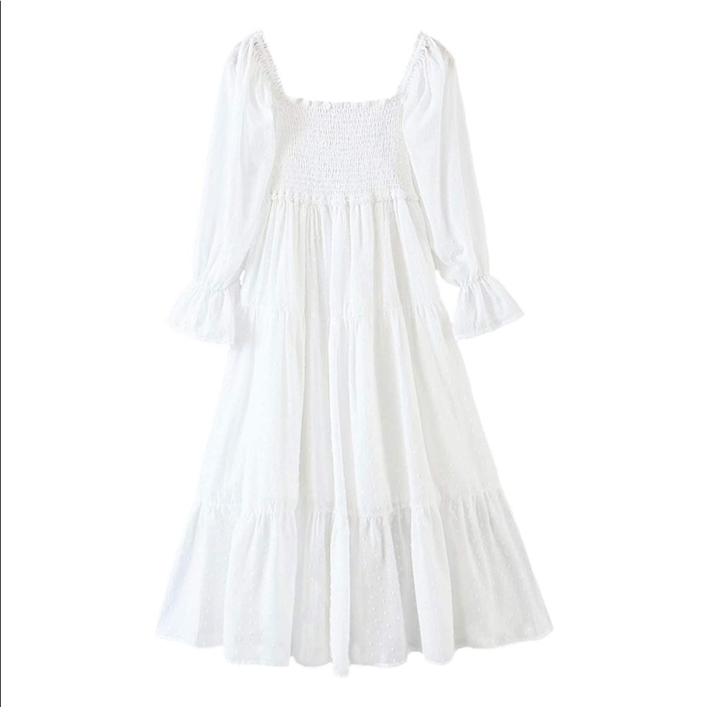 White Summer Puff Sleeve dress